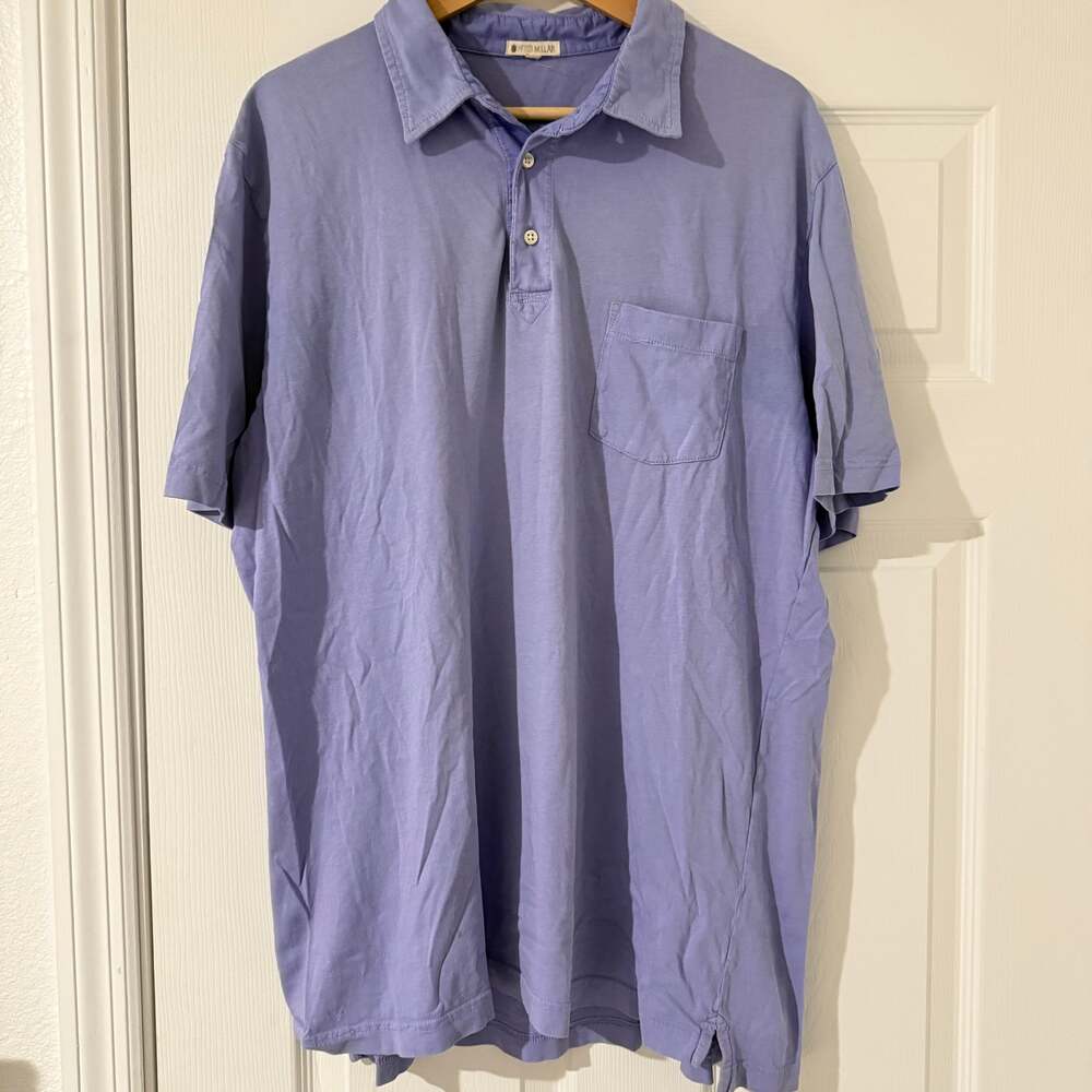 Peter Millar Men's Purple Pima Cotton Pocket Polo Shirt Sz XL